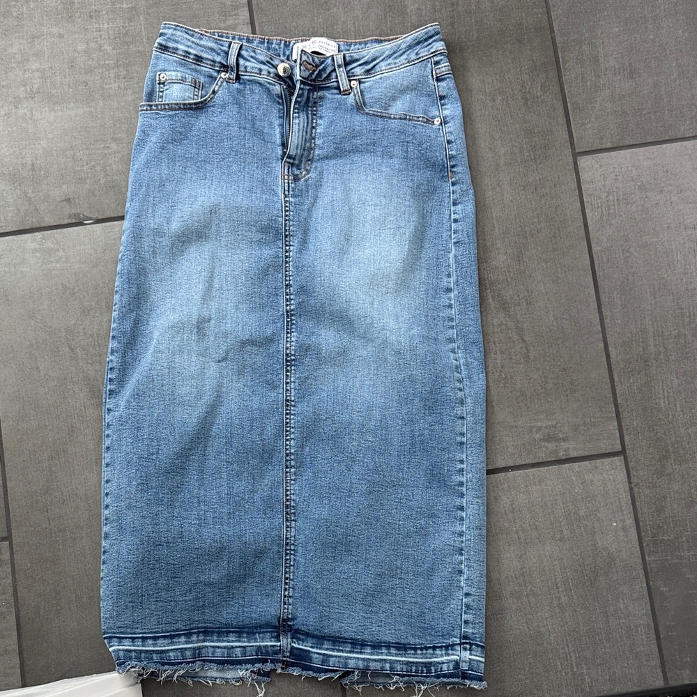 Primark Denim Co. High-Waisted Maxi Skirt with Slit - Size US 4